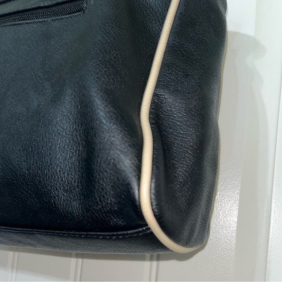 Franco Sarto Soft Leather with Chain, Creamy Tan and Black, Purse Tote - Picture 10 of 16